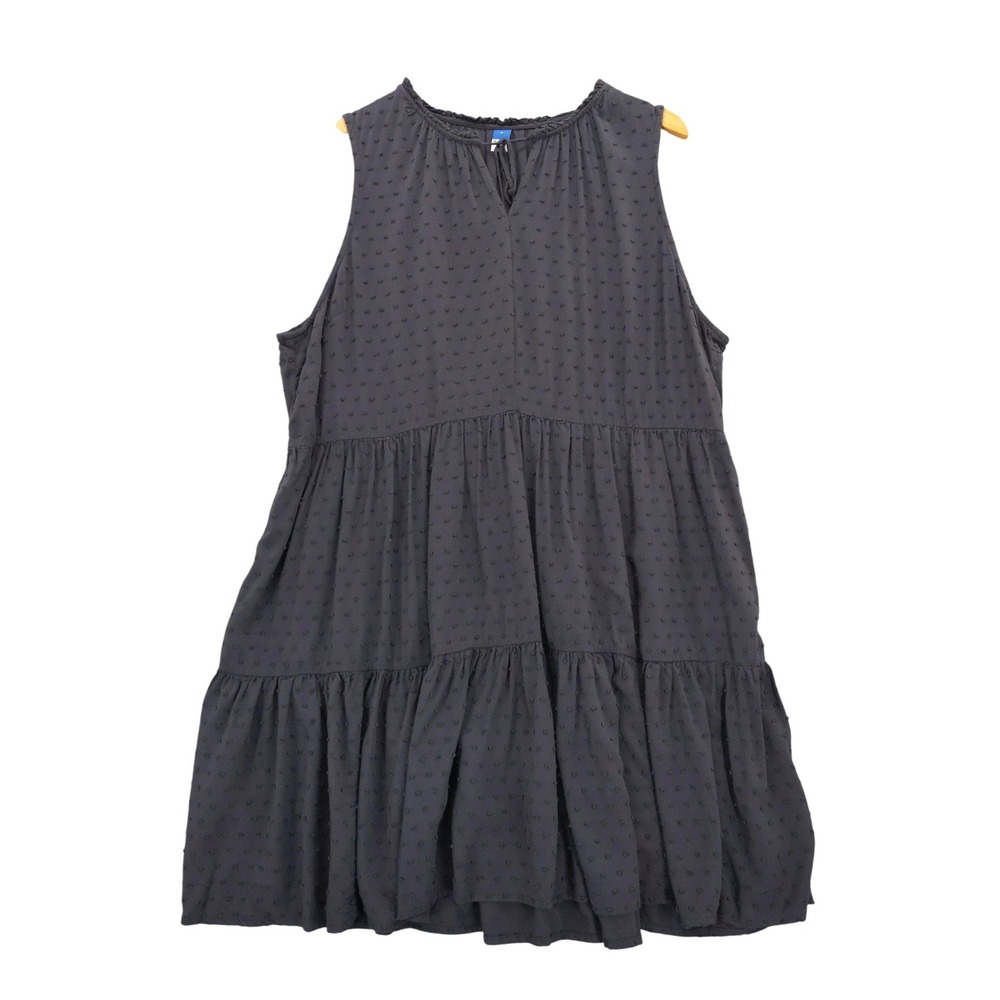 Old Navy Black Tiered Sleeveless Swiss Dot Dress